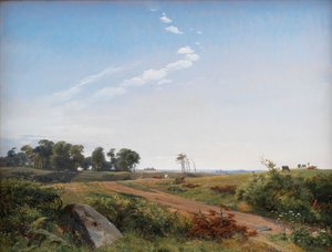 Seeländische Landschaft. Offenes Land in Nordseeland von Johan Lundbye