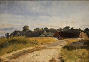Ein Gehöft bei Lodskov nahe dem Vognserup Herrenhaus. Studie