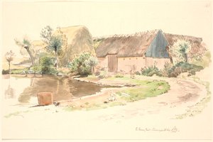 Bauernhof und Dorfteich von Johan Thomas Lundbye
