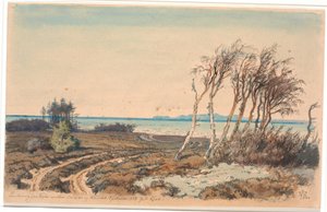 Blick auf Kullen von der Küste zwischen Odinshøj und Hornbæk