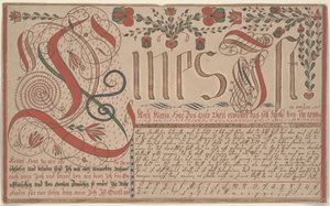 Schreibübung Vorschrift für Esther Hadmän, Frakturmalerei
