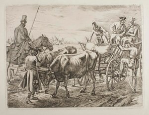 Kosaken betreten einen Wagen von Johann Adam Klein