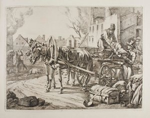 Kosaken plündern in einer Stadt von Johann Adam Klein