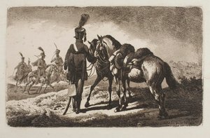 Husar mit Pferden von Johann Adam Klein