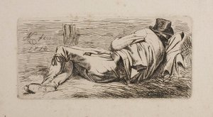 Mann schlafend auf Streu von Johann Adam Klein