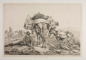 Beladener Maultier in der Campagne von Johann Adam Klein