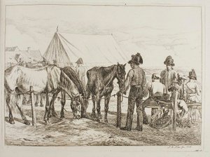 Soldaten in einem Militärlager von Johann Adam Klein