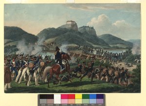 Übergang der österreichischen Truppen unter Baron Hiller bei Hollenburg an der Drau am 19. September 1813 von Johann Adam Klein