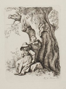 Zum neuen Jahr 1820. Bäuerin mit einem Kind von Johann Adam Klein