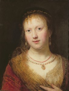 Porträt von Saskia, nach einem Gemälde ihres Mannes Rembrandt Harmens. van Rign (1606-69) Johann Andreas Joseph Francke (1756-1804) von Johann Andreas Joseph Francke