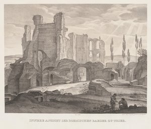 Innenansicht der römischen Bäder in Trier, 1826 von Johann Anton Ramboux