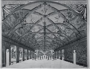 Die Riesenhalle mit dem maurischen Ballett in Dresden im Jahr 1678