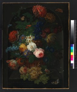 Ein Korb mit Blumen und Früchten von Johann Baptist Drechsler