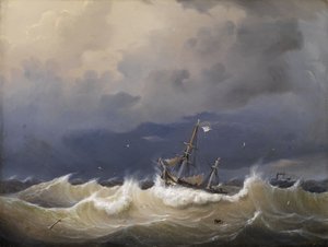 Marinestück 1852 von Johann Baptist Weiß