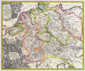 Hydrographische Karte von Deutschland, circa 1720 (Kupferstich) von Johann Baptista Homann
