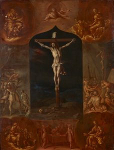 Der gekreuzigte Jesus und sieben biblische Szenen von Johann Carl von Reslfeld