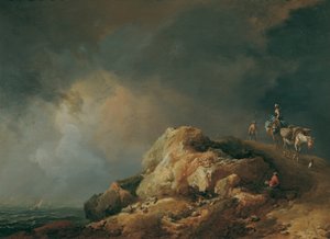 Küstenlandschaft mit Saumtieren