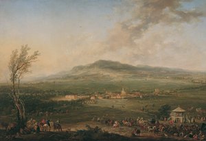 Laxenburg vom Lusthaus auf der Hanawiese gegen Mödling von Johann Christian Brand