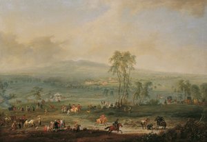 Laxenburg von der Schneiderau gegen Guntramsdorf und Mödling von Johann Christian Brand