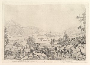 Ländliche Landschaft, Radstadt am Tauren, frühes 19. Jahrhundert von Johann Christian Erhard