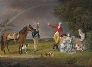 Porträt von Prinz Alexander Michaylovich Belosselsky-Belozersky 1752-1809 und seine Familie von Johann Christian Klengel