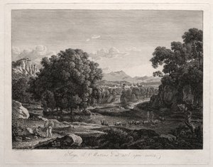 Heroische Landschaft: Viehüberquerung des Flusses