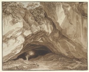 Felsige Landschaft mit Jägern von Johann Christian Reinhart