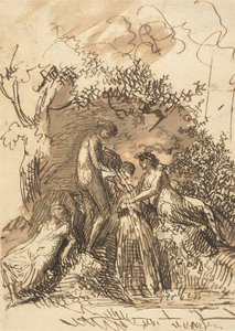 Junge Mädchen an einem Brunnen von Johann Christian Reinhart