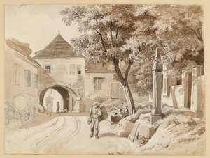 Die alte Säule in Oberdöbling neben dem Westerhauserschen Haus von Johann Christoph Erhard