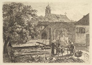 Wäscherin an einem artesischen Brunnen von Johann Christoph Erhard