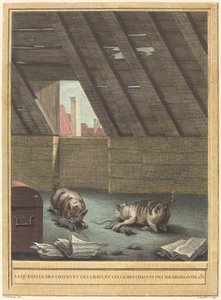 Der Streit der Hunde und Katzen und der der Katzen und Mäuse von Johann Christoph Teucher after Jean Baptiste Oudry