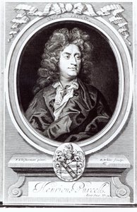 Porträt von Henry Purcell (1659-95), englischer Komponist, graviert von R. White, 1695 von Johann Closterman