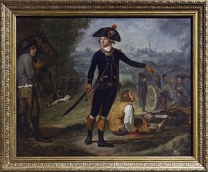 Artillerieoffizier bei der Belagerung einer Stadt, ca. 1795 von Johann Friedrich (after) Dryander