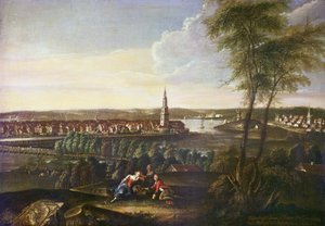 Ansicht der Kirche des Heiligen Geistes und des Vororts Nowawes vom Brauhausberg, 1771