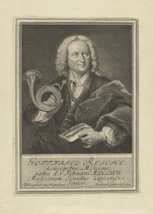 Porträt des Trompeters und Komponisten Gottfried Reiche 1667-1734, 1727