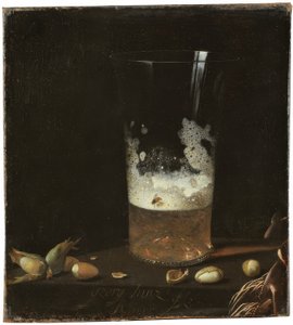 Stilleben mit Bierglas und Nüssen von Johann Georg Hainz