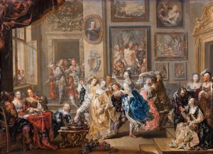 Tanzszene mit Palastinterieur von Johann Georg Platzer