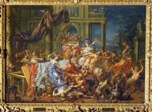 Der Kampf zwischen Kentauren und Lapithen, einem legendären Stamm in Thessalien von Johann Georg Platzer