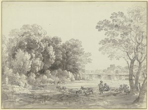 Praterinsel in München von Johann Georg von Dillis