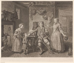 Porträt des Schauspielers David Garrick in der Rolle eines heimgekehrten Bauern von Johann Gottfried Haid