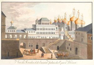 Ansicht des Kremls in Moskau. Der Terem-Palast, 1813 von Johann Gottlieb Lohrer