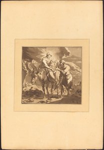 Die Flucht nach Ägypten von Johann Gottlieb Prestel after Nicolaes Pietersz Berchem