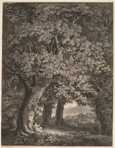 Italienische Landschaft mit einem Paar Hirten von Johann Heinrich Meyer
