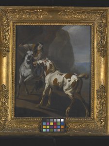 Indianer zähmt ein Pferd von Johann Heinrich Roos