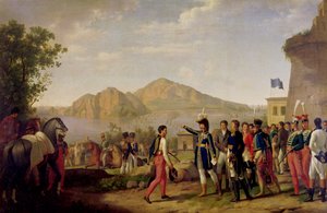 Joachim Murat (1767-1815), Marschall von Frankreich und König von Neapel, befiehlt die Eroberung von Capri im Jahr 1808