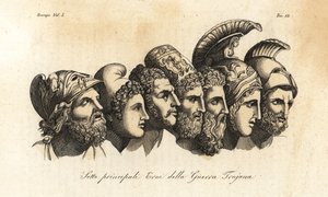 Büsten von sieben Haupthelden des Trojanischen Krieges von Johann Heinrich Wilhelm (after) Tischbein