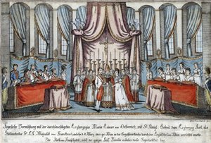 Marie-Louise heiratete Napoleon durch Stellvertreter in Wien, mit Erzherzog Karl als Stellvertreter für Napoleon