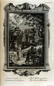 Abraham bereitet sich darauf vor, Isaak zu opfern von Johann Jakob Scheuchzer