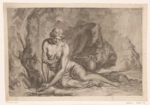 Venus schöpft Wasser mit einer Muschel von Johann Jakob Thurneysen (I)
