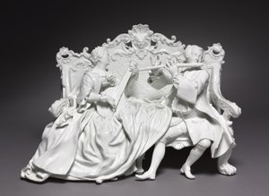 Crinoline-Gruppe: Musiker, Hersteller Meissener Porzellanmanufaktur, Deutschland, ca. 1737 von Johann Joachim Kändler